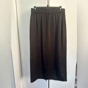 Satin Midi Skirt front slit